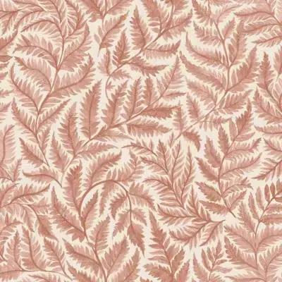 Papel pintado de hojas en color rojo Ferns 7791