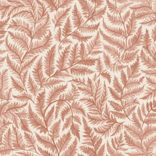 Papel pintado de hojas en color rojo Ferns 7791