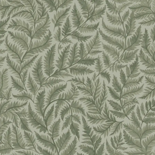 Papel pintado de hojas en color verde Ferns 7792