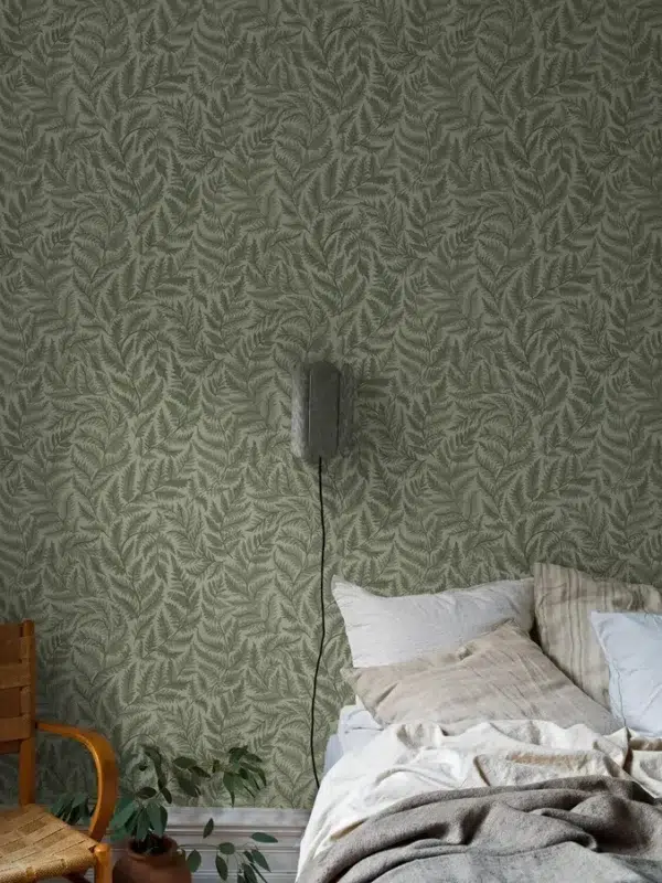 Papel pintado de hojas en color beige Ferns 7789 - Imagen 11