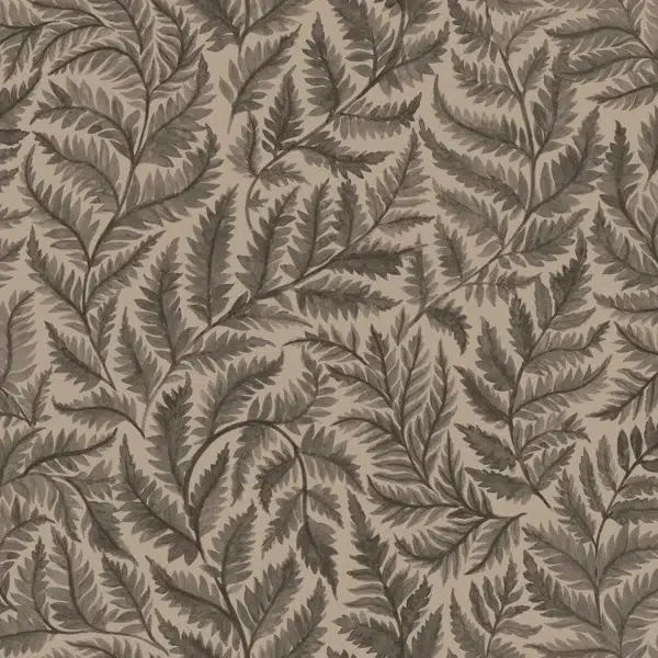 Papel pintado de hojas en color marrón Ferns 7793