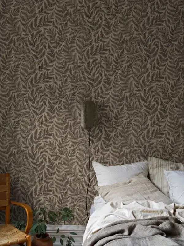 Papel pintado de hojas en color beige Ferns 7789 - Imagen 13
