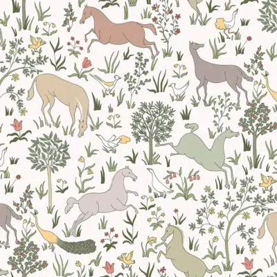 Papel pintado de animales multicolor Ribot 00001