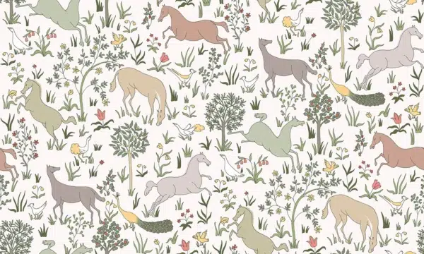Papel pintado de animales multicolor Ribot 00001