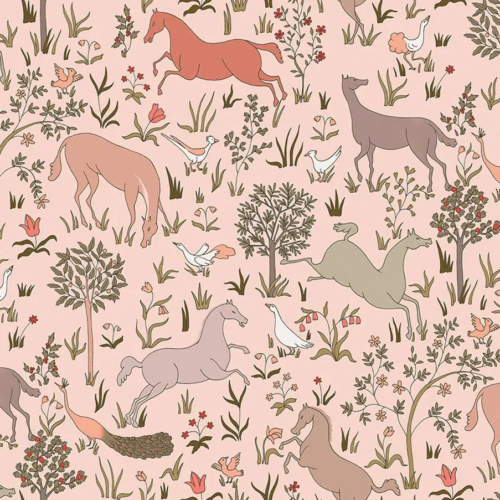Papel pintado de animales en color rojo Ribot 00003
