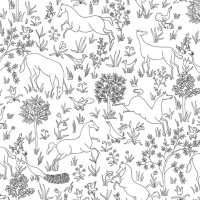 Papel pintado de animales en color negro Ribot 00004