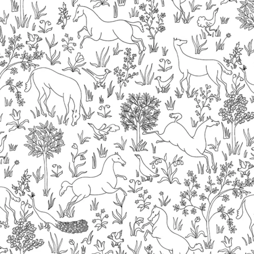 Papel pintado de animales en color negro Ribot 00004