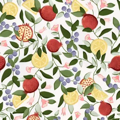 Papel pintado de frutas multicolor Malagranatum 00071