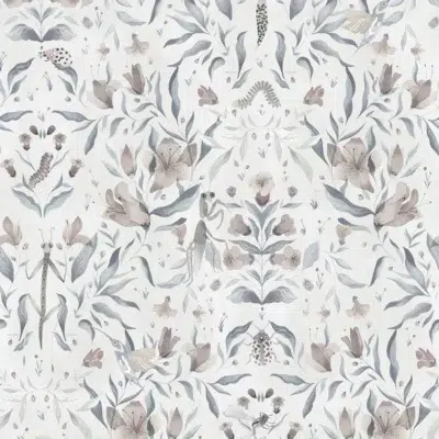 Papel pintado de estampado floral en color verde Meriggio 00084