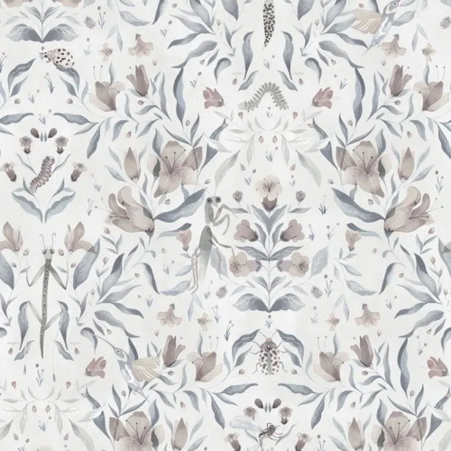 Papel pintado de estampado floral en color verde Meriggio 00084