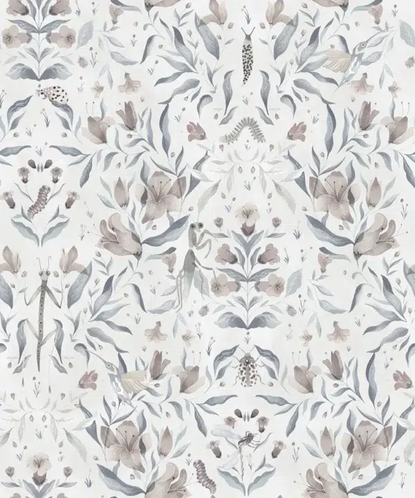 Papel pintado de estampado floral en color verde Meriggio 00084