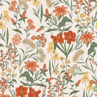 Papel pintado de estampado floral multicolor Sambuco 00092