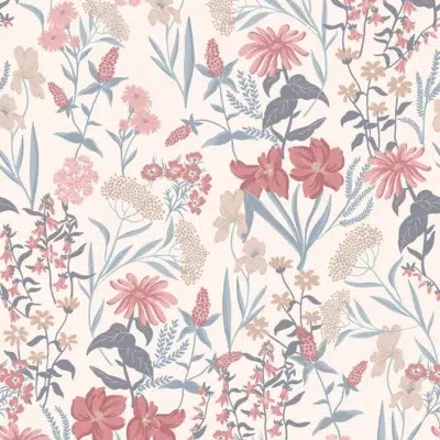 Papel pintado de estampado floral multicolor Sambuco 00093