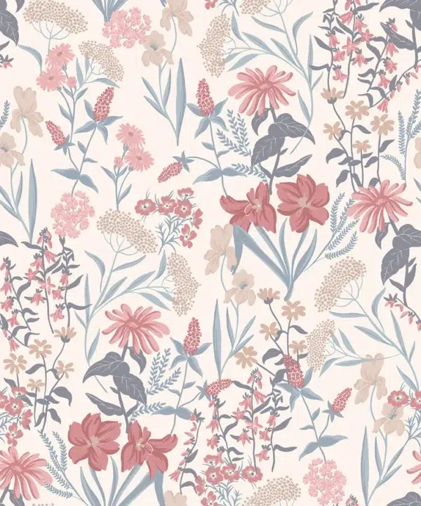 Papel pintado de estampado floral multicolor Sambuco 00093