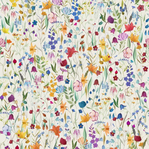 Papel pintado estampado floral en multicolor Campo Fiorito 00101