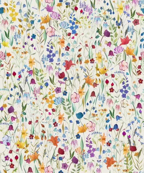 Papel pintado estampado floral en multicolor Campo Fiorito 00101