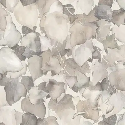 Papel pintado de hojas en color gris Edera 00112