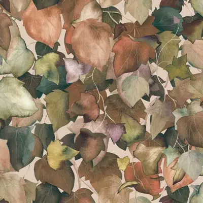 Papel pintado de hojas en multicolor Edera 00114