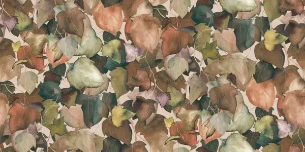 Papel pintado de hojas en multicolor Edera 00114