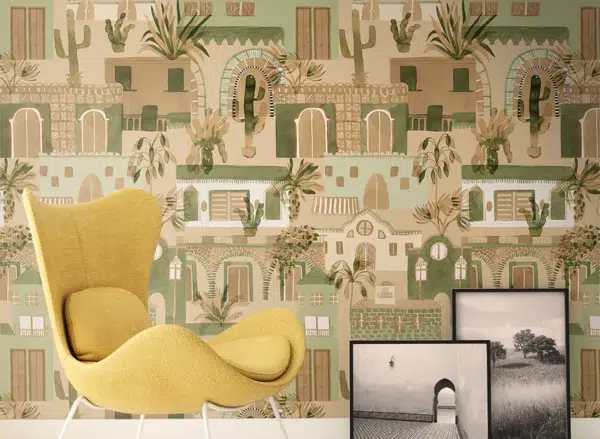 Papel pintado de casas en color beige Eldorado 00043 - Imagen 3