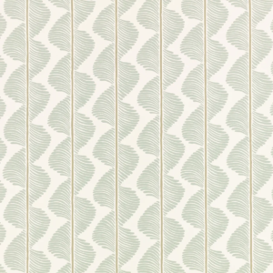 Papel pintado de rayas en color verde Aubin W472/02