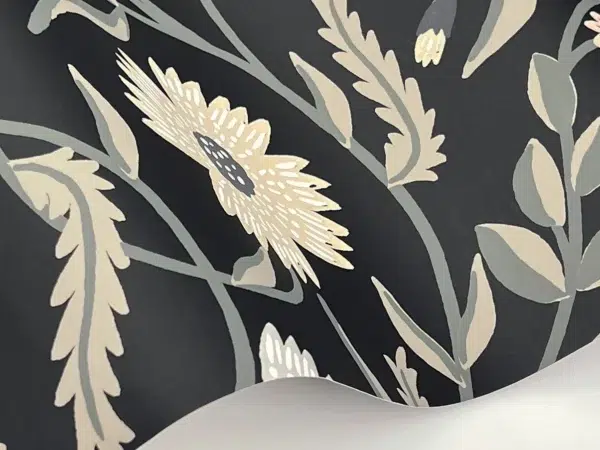 Papel pintado de estampado floral en color negro Aster RF7434 - Imagen 6
