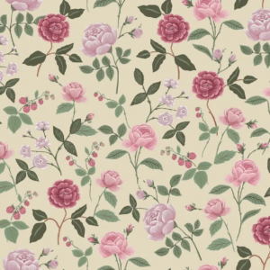 Papel pintado de estampado floral en color beige Roses RF7541