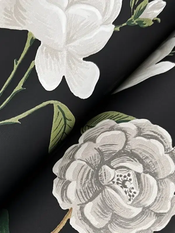 Papel pintado de estampado floral en color negro Roses RF7542 - Imagen 4
