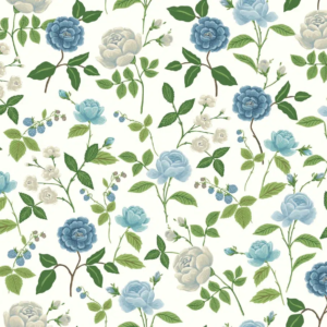 Papel pintado de estampado floral en color blanco Roses RF7543