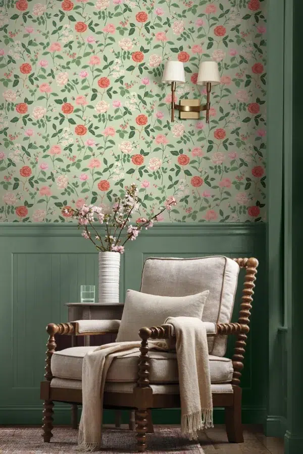 Papel pintado de estampado floral en color negro Roses RF7542 - Imagen 15