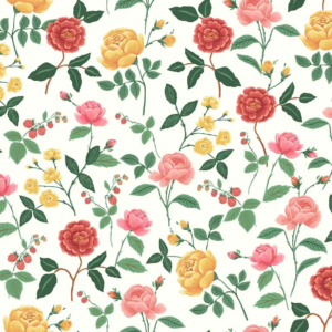 Papel pintado de estampado floral en multicolor Roses RF7546