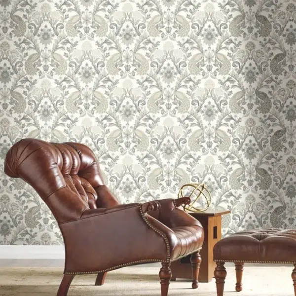 Papel pintado de estampado floral en color verde Plume Dynasty AC9104 - Imagen 12