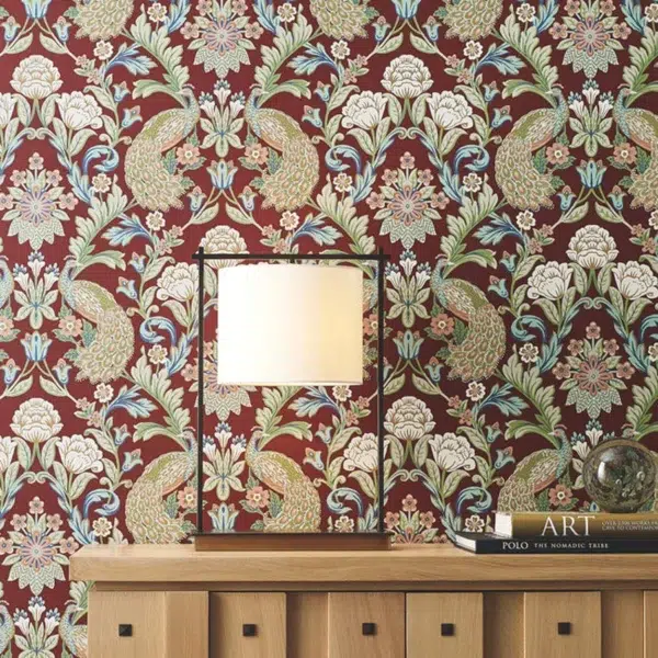 Papel pintado de estampado floral en color verde Plume Dynasty AC9104 - Imagen 7