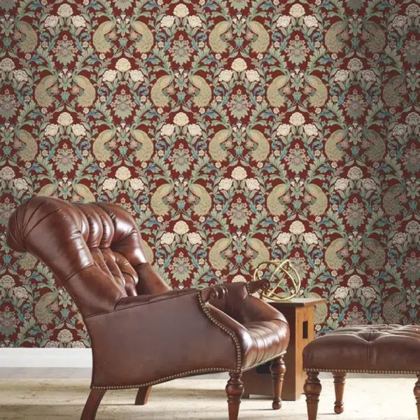 Papel pintado de estampado floral en color verde Plume Dynasty AC9104 - Imagen 8