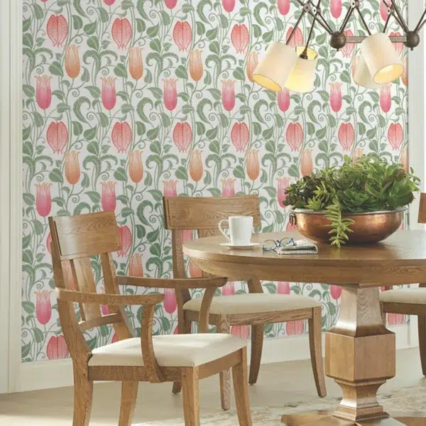 Papel pintado de estampado floral en color beige Canterbury Bells AC9206 - Imagen 6