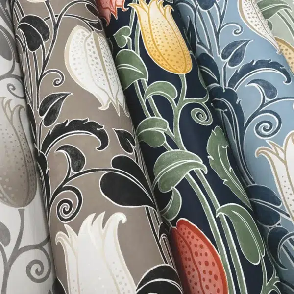 Papel pintado de estampado floral en color beige Canterbury Bells AC9206 - Imagen 11