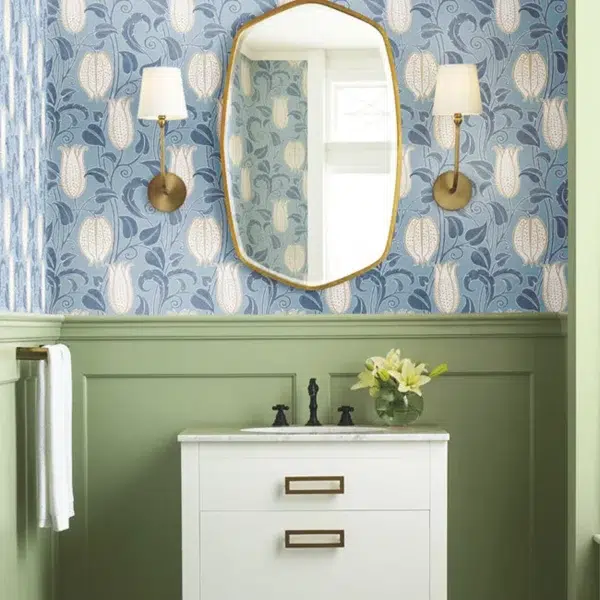 Papel pintado de estampado floral en color beige Canterbury Bells AC9206 - Imagen 15