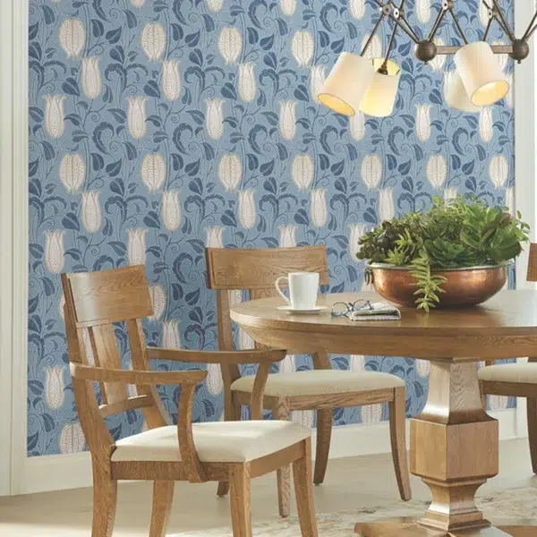 Papel pintado de estampado floral en color beige Canterbury Bells AC9206 - Imagen 16