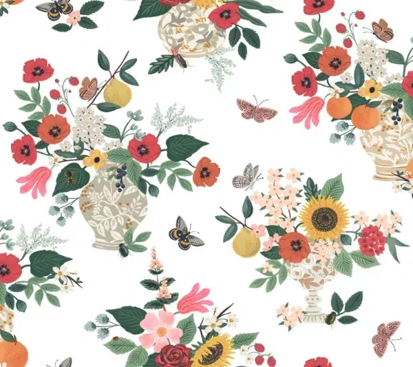 Papel pintado de estampado floral en multicolor Flower Studies RF7404