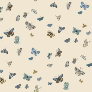 Papel pintado de mariposas en color beige Butterfly House RF7412