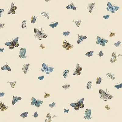 Papel pintado de mariposas en color beige Butterfly House RF7412