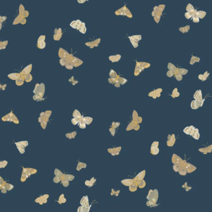 Papel pintado de mariposas en color azul Butterfly House RF7415