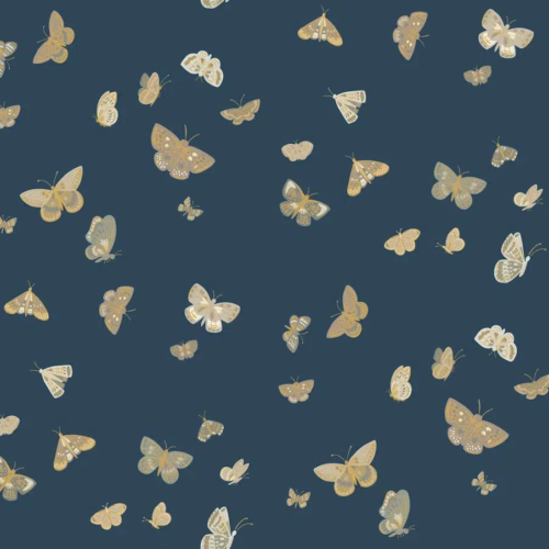 Papel pintado de mariposas en color azul Butterfly House RF7415