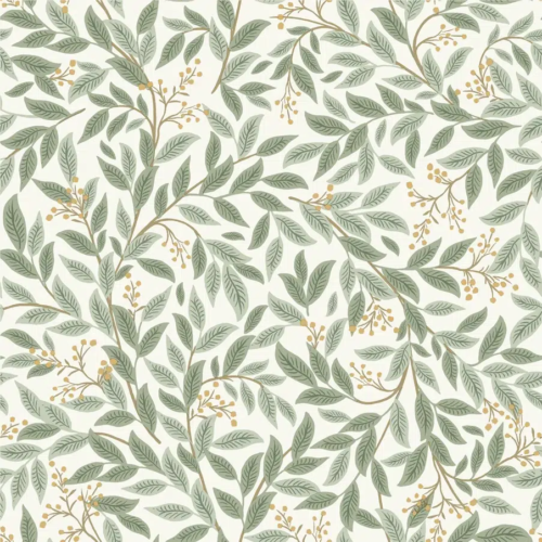 Papel pintado de hojas en color verde Willowberry RF7465