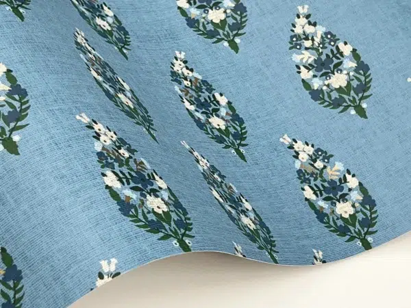 Papel pintado de estampado floral en color azul Paisley RF7473 - Imagen 6