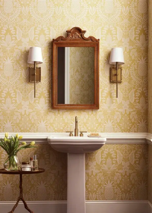 Papel pintado de damasco en color amarillo Pineapple Damask RF7481 - Imagen 3