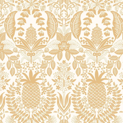 Papel pintado de damasco en color dorado Pineapple Damask RF7482