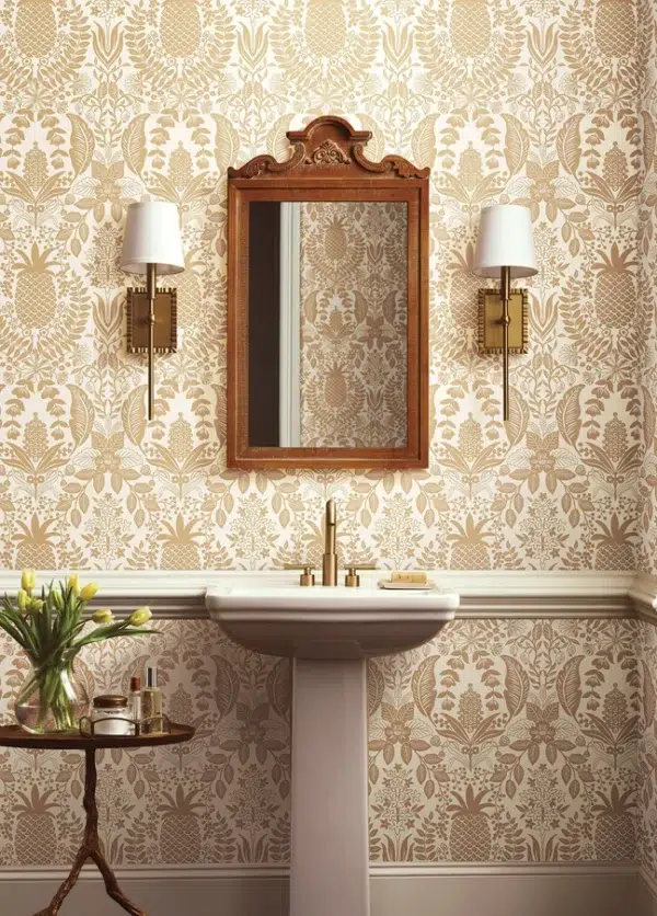 Papel pintado de damasco en color amarillo Pineapple Damask RF7481 - Imagen 7