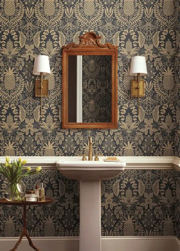 Papel pintado de damasco en color amarillo Pineapple Damask RF7481 - Imagen 11