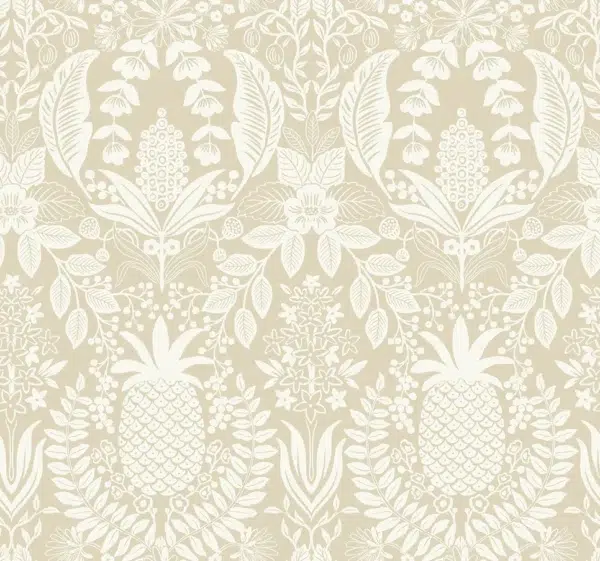 Papel pintado de damasco en color beige Pineapple Damask RF7485